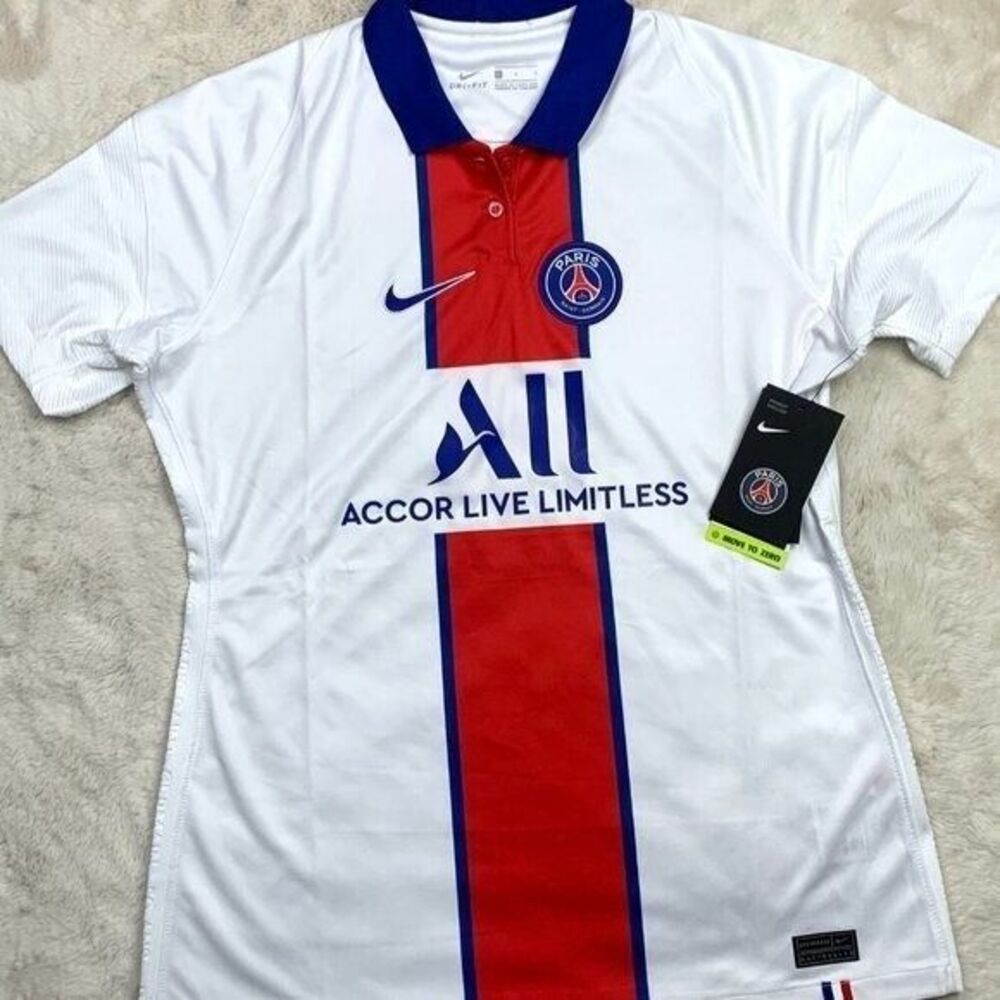 Nike Women Large Paris Saint-Germain 2020/21 Away White Soccer Jersey CD4406